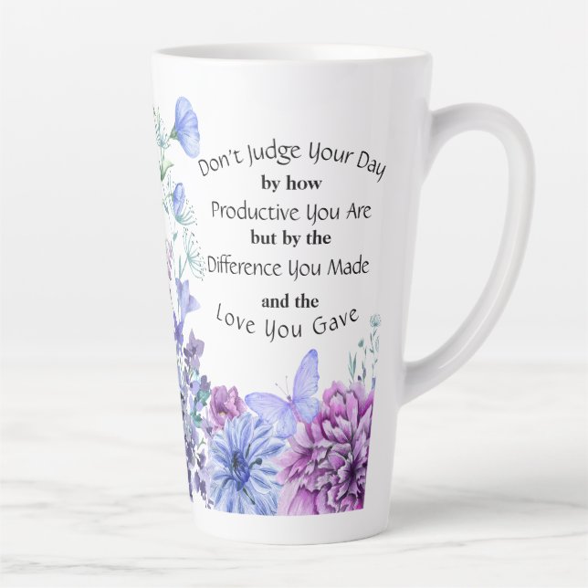 Tasse Latte Fleur sauvage bleu violet Inspiration (Droite)