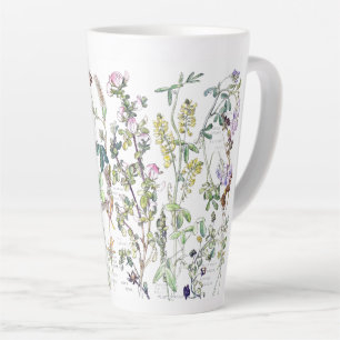 Tasse Latte Fleur sauvage de trèfle botanique Fleurs de latte
