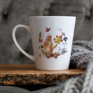 Tasse Latte Fleur sauvage tzigane d'automne   Illustration aqu