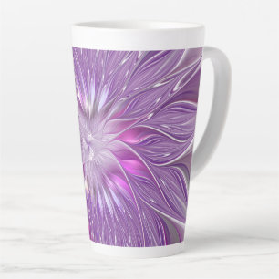 Tasse Latte Fleur violette rose Passion Abstrait Art fractal