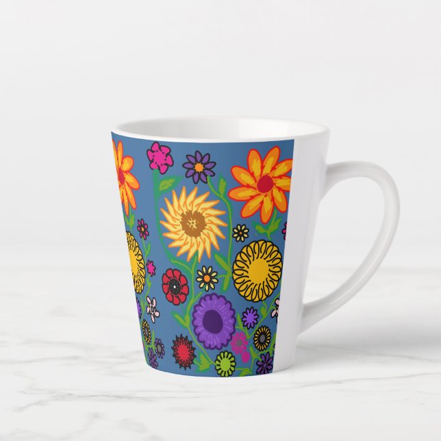 Tasse Latte fleuri (Droite)