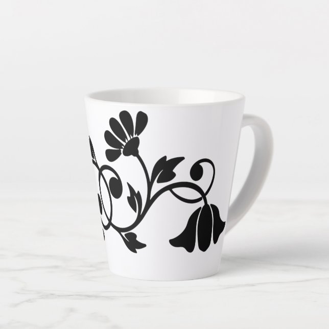 Tasse Latte fleuris-fleurs-motifs (Angle droit)