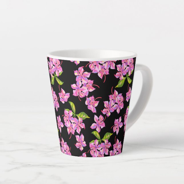 Tasse Latte Fleurs (Angle droit)