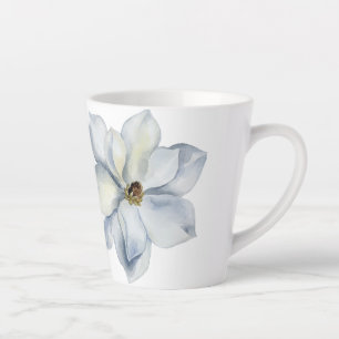 Tasse Latte Fleurs bleues illustrées à la main