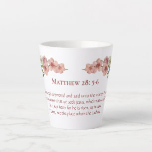 Tasse Latte Fleurs de cerisiers en rose et Turquoise
