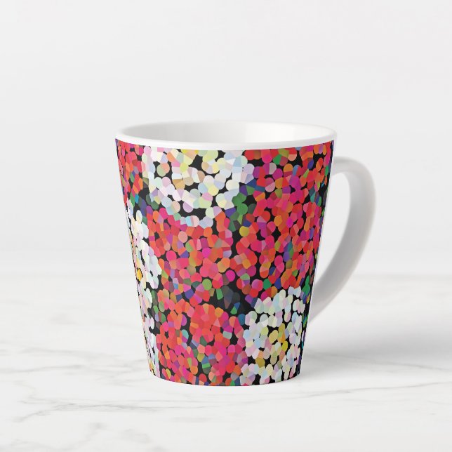 Tasse Latte Fleurs de cristal rouge (Angle droit)