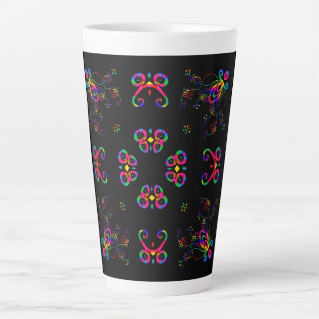 Tasse Latte Fleurs de Fiesta Dansante (Devant)