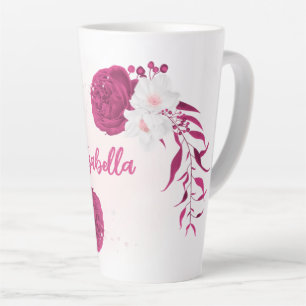 Tasse Latte fleurs de fuchsia botanique 