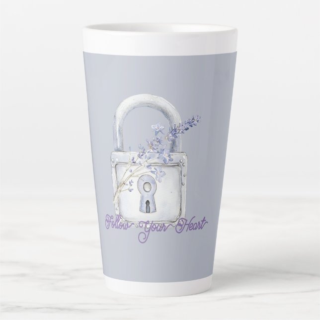 Tasse Latte Fleurs de Lavande Verrou (Devant)