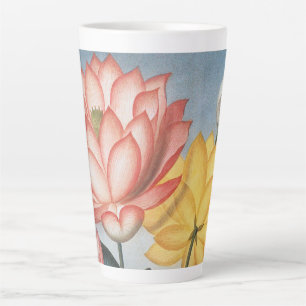 Tasse Latte Fleurs de Lotus Vintage, Le Haricot Égyptien Sacré