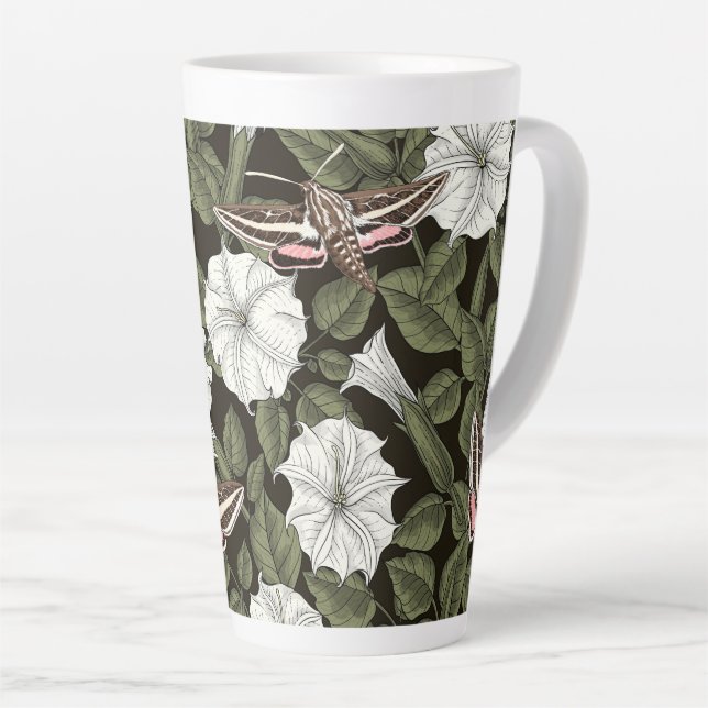 Tasse Latte Fleurs de lune et sphinx Mois (Angle droit)