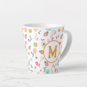 Tasse Latte Fleurs de marguerite super Retro Motif Boho Floral