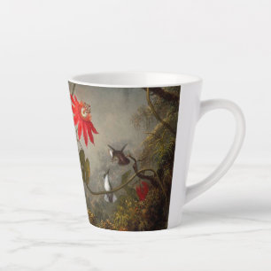 Tasse Latte Fleurs de passion avec tête de colibris