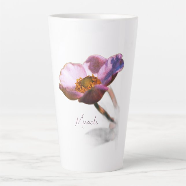 Tasse Latte Fleurs de rêve rose - Elégant Imaginaire Nature (Devant)