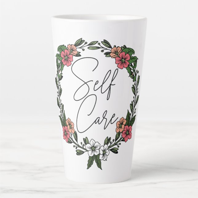 Tasse Latte Fleurs de soins personnels  (Devant)