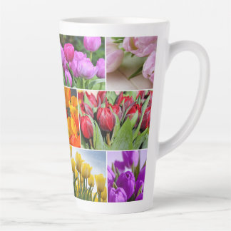 Tasse Latte Fleurs Décoratives
