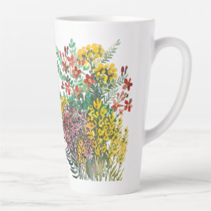 Tasse Latte Fleurs d'été