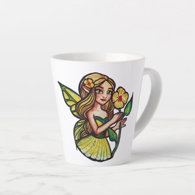 Tasse Latte Fleurs d'été Fée (Angle droit)