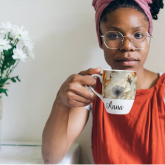 Tasse Latte Fleurs d'inspiration : Personnalisées
