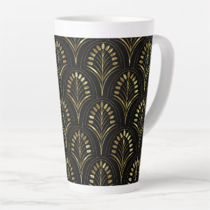 Tasse Latte Fleurs d'or Art nouveau