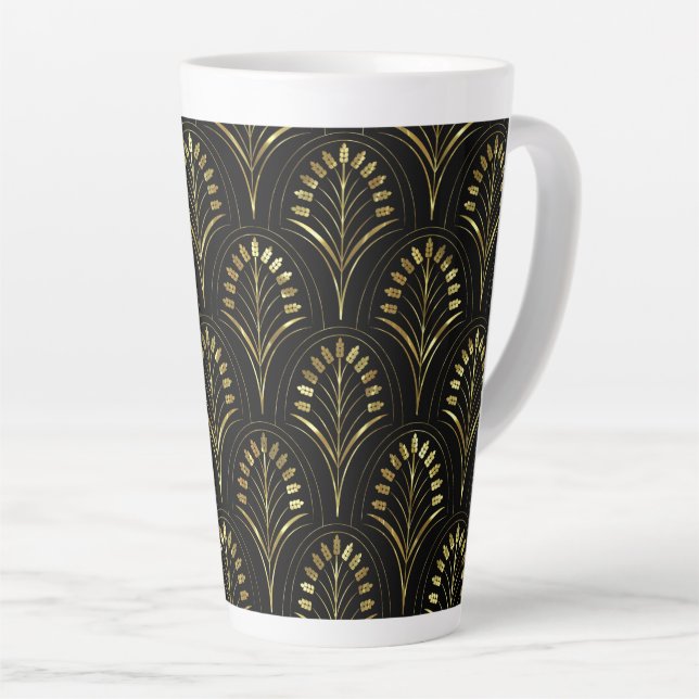 Tasse Latte Fleurs d'or Art nouveau (Angle droit)