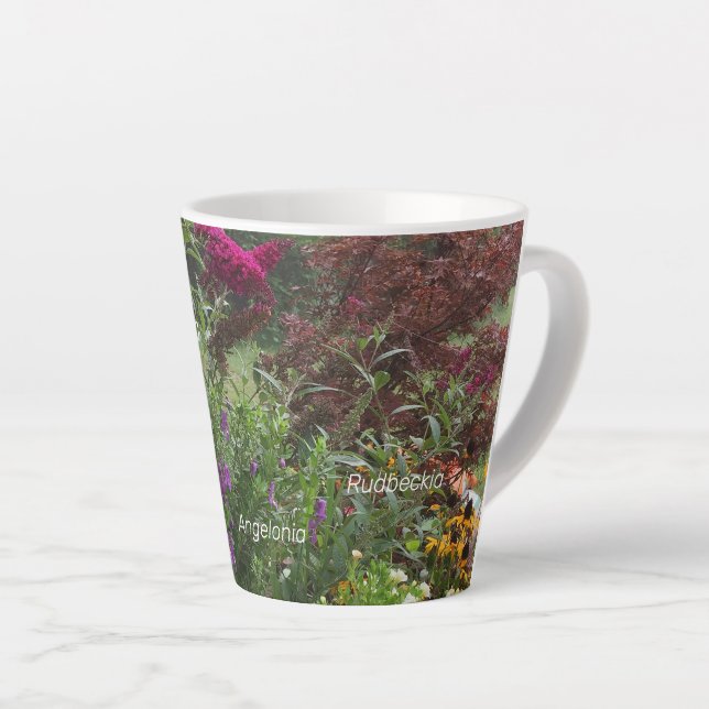 Tasse Latte Fleurs du milieu de l'été labellisées (Angle droit)
