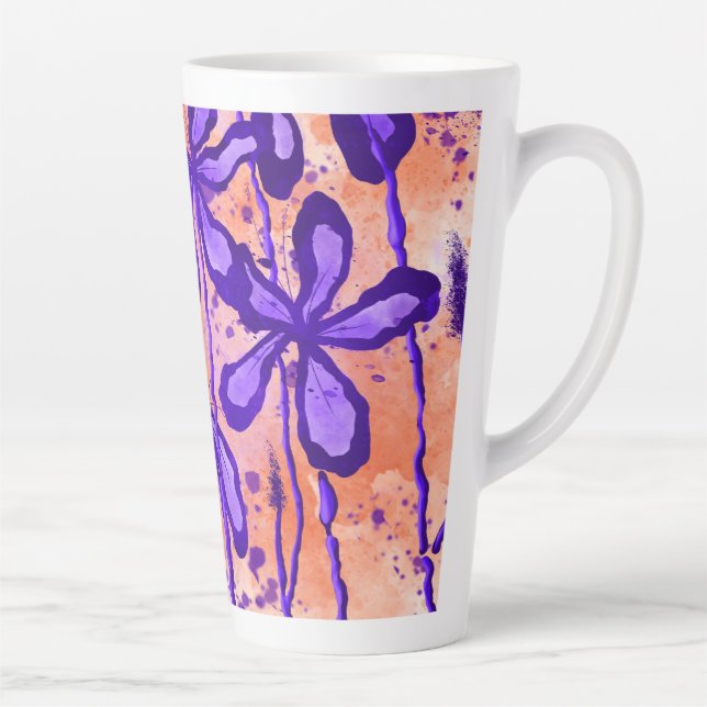 Tasse Latte Fleurs encrées (Droite)