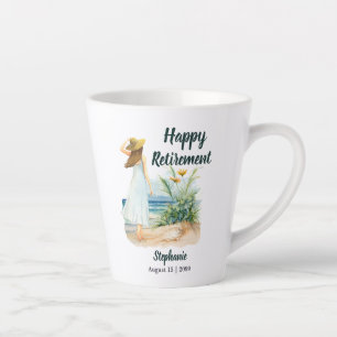 Tasse Latte Fleurs et Plage de femmes Parti de retraite à thèm