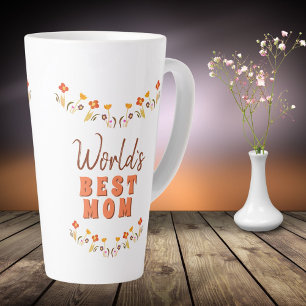Tasse Latte Fleurs florales de la meilleure maman du monde