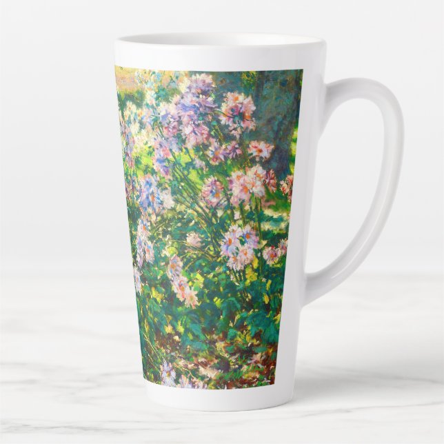 Tasse Latte Fleurs jolies vintages Illustration Fleurs blanche (Droite)
