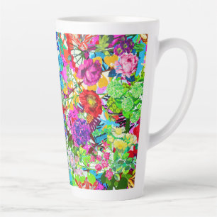 Tasse Latte Fleurs magiques colorées mignonnes T-shirt All-Ove