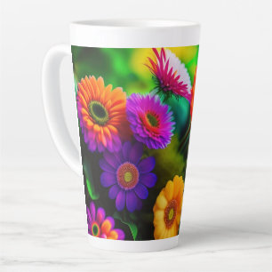 Tasse Latte Fleurs partout