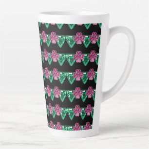 Tasse Latte fleurs pierres précieuses 