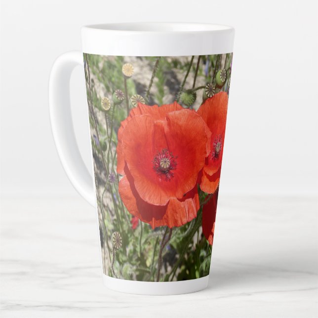 TASSE LATTE FLEURS POPPY (Angle gauche)