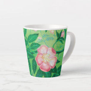 Tasse Latte Fleurs roses sauvages Petites