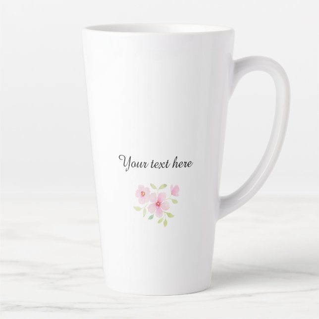 Tasse Latte Fleurs sauvages délicates à l'aquarelle (Droite)