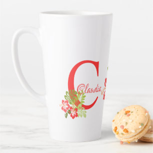 Tasse Latte Fleurs tropicales Hibiscus