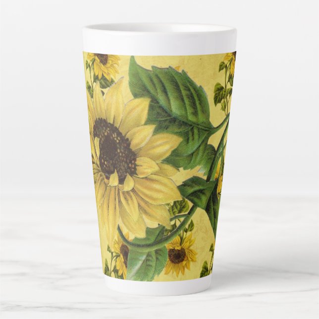 Tasse Latte Fleurs vintages (Devant)