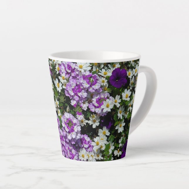 Tasse Latte Fleurs violettes (Angle droit)