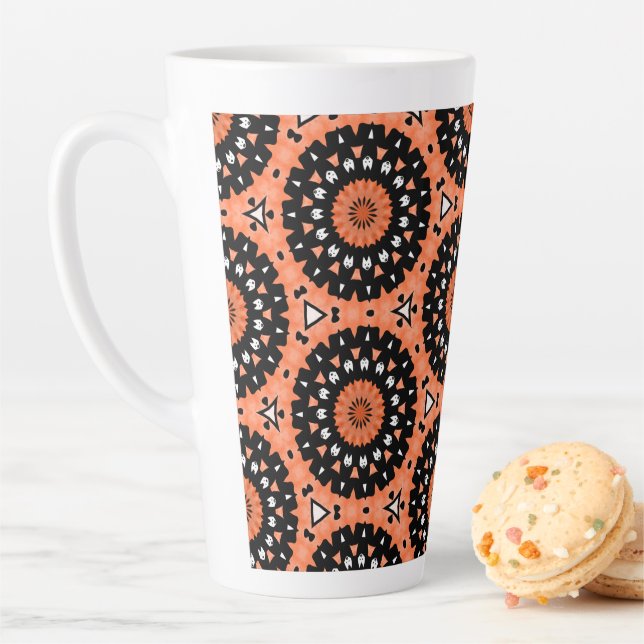 Tasse Latte Fleurs Westie Automne (En situation)