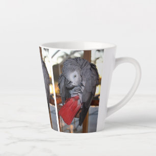 Tasse Latte Flexibilité du perroquet gris du Congo avec la que