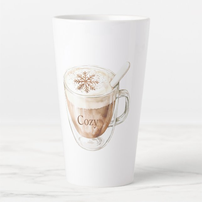 Tasse Latte Flocon de neige au cacao cosy (Devant)