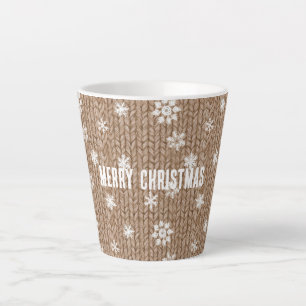 Tasse Latte Flocons de neige de Noël au cacao crème