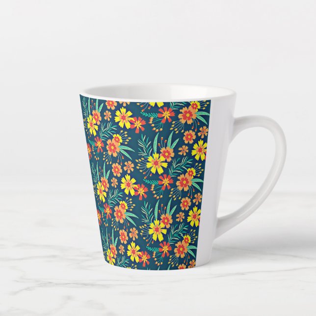 Tasse Latte Floral Arrière - plan Belle conception-46566 (Droite)