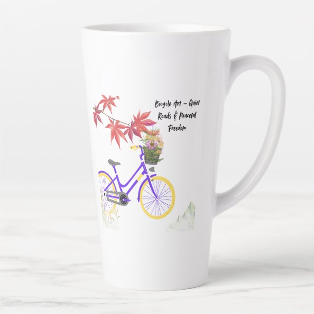 Tasse Latte Floral Bicycle Motivation Design (Droite)
