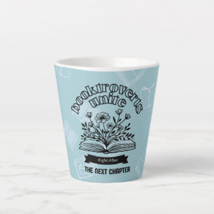 Tasse Latte Floral "Booktroverts Unite"