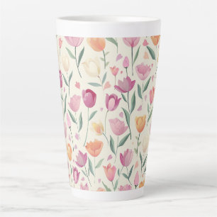 Tasse Latte Floral Delal Motif