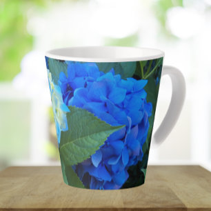 Tasse Latte Floral d'Hydrangée Bleue