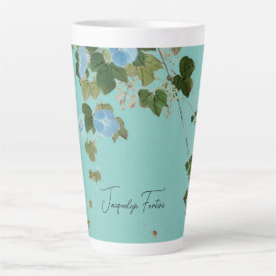 Tasse Latte Floral Elegant Minimaliste Calligraphie Ajouter un