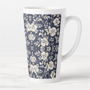 Tasse Latte Floral en bleu